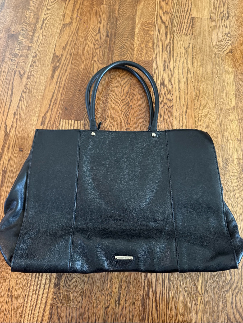 Rebecca Minkoff Classic Black Leather Tote Bag - Women's Everyday Carry
